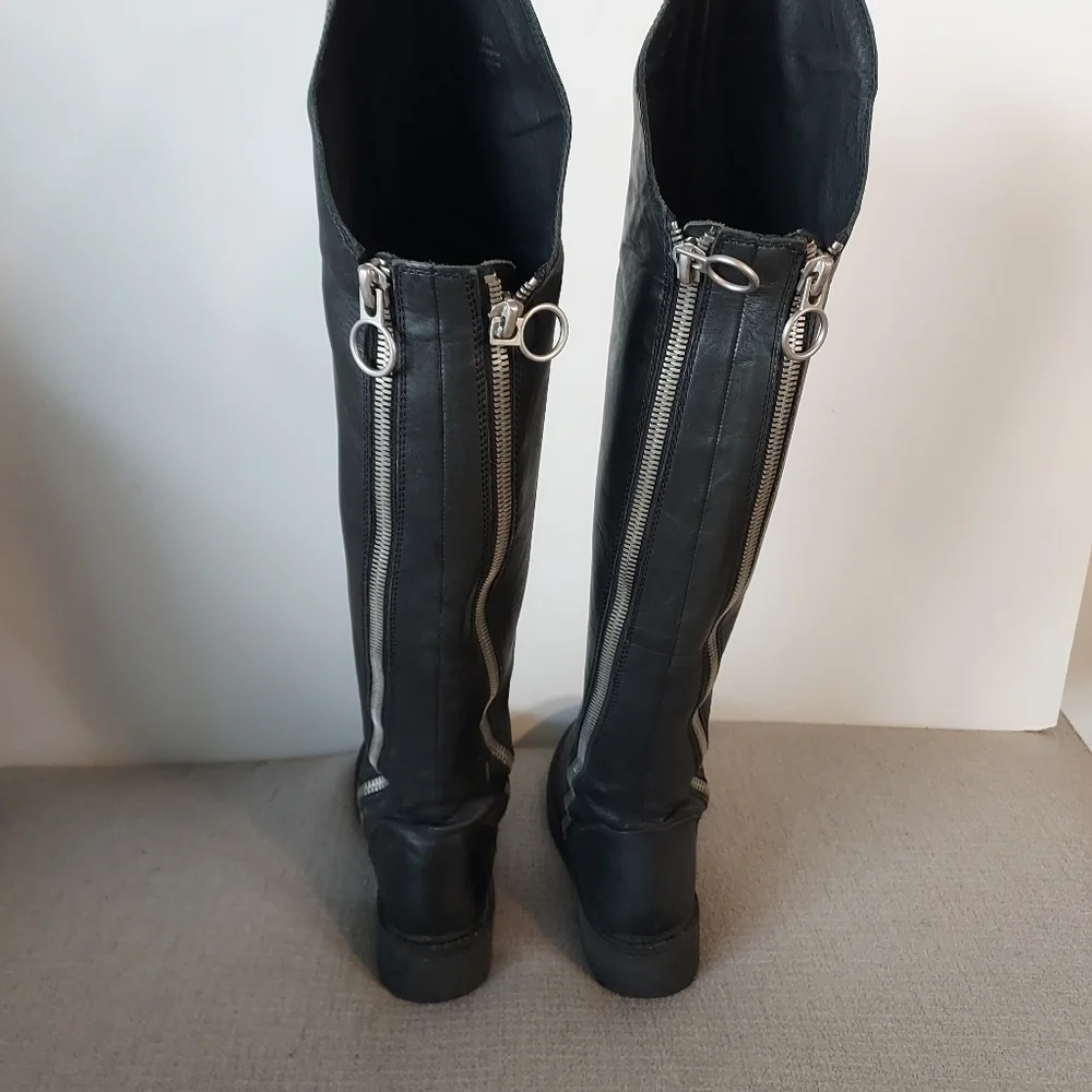 ASH Seven Leather Over The knee Zippered Boots-size 6
